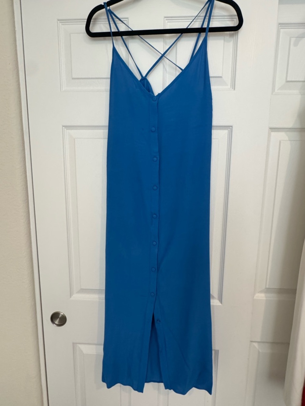 Topshop Bright Blue Button-Front Dress, sz 12